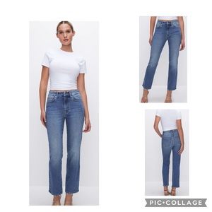 Good American Blue Straight Leg Jeans
